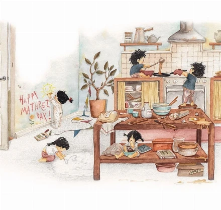 20 megható illusztráció a puha családi fészekről