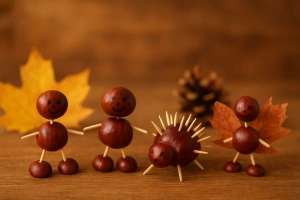 Őszi díszek gesztenyéből 