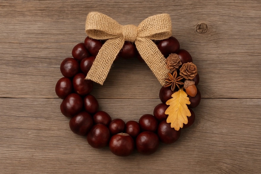 Gesztenyekoszorú #diy #ősz #gesztenye #dísz