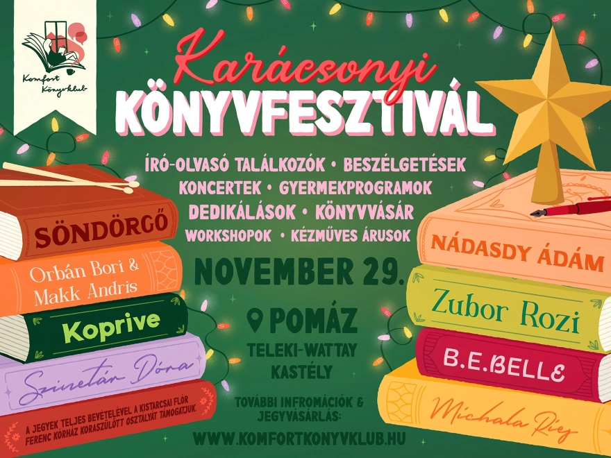 Koraszülött intenzív osztálynak adja teljes bevételét a pomázi Karácsonyi Könyvfesztivál
